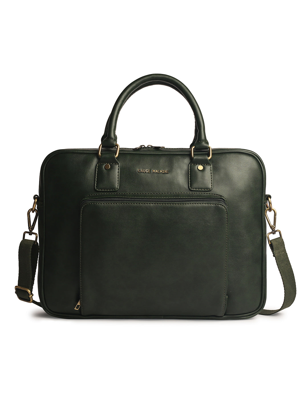 Gauge Machine 16" Olive Laptop Messenger Bag with Detachable Strap