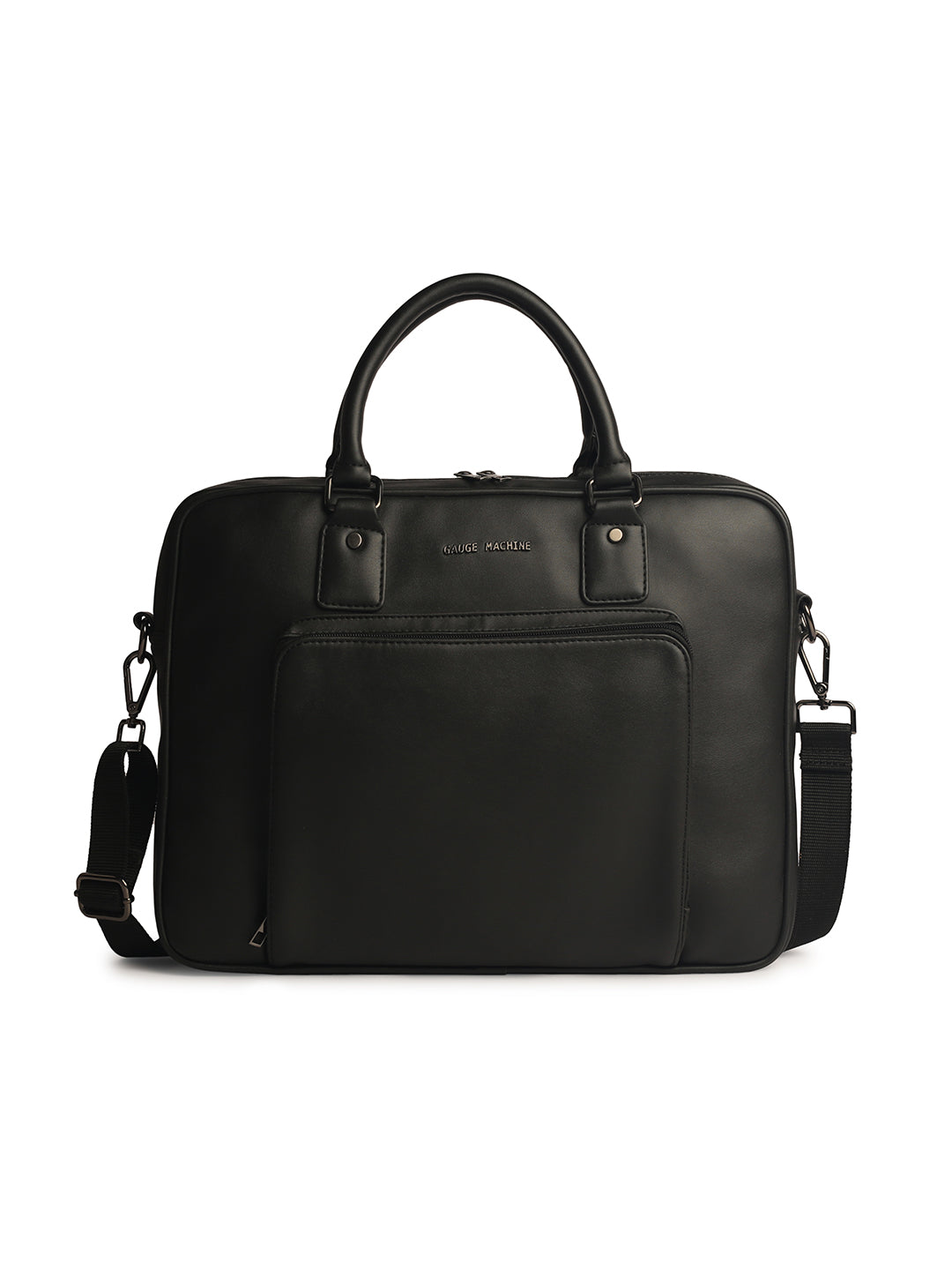 Gauge Machine 16" Black Laptop Messenger Bag with Detachable Strap