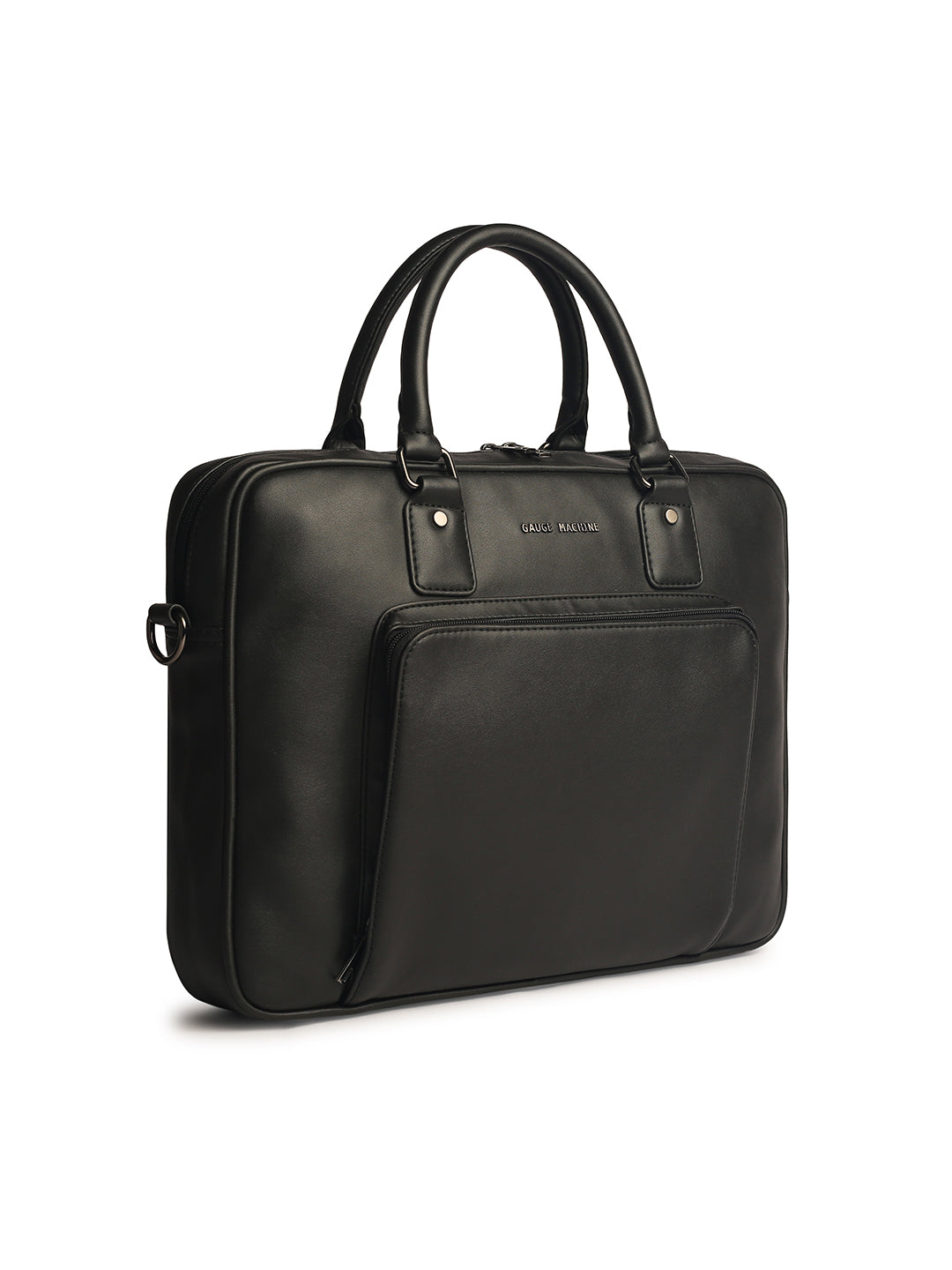 Gauge Machine 16" Black Laptop Messenger Bag with Detachable Strap
