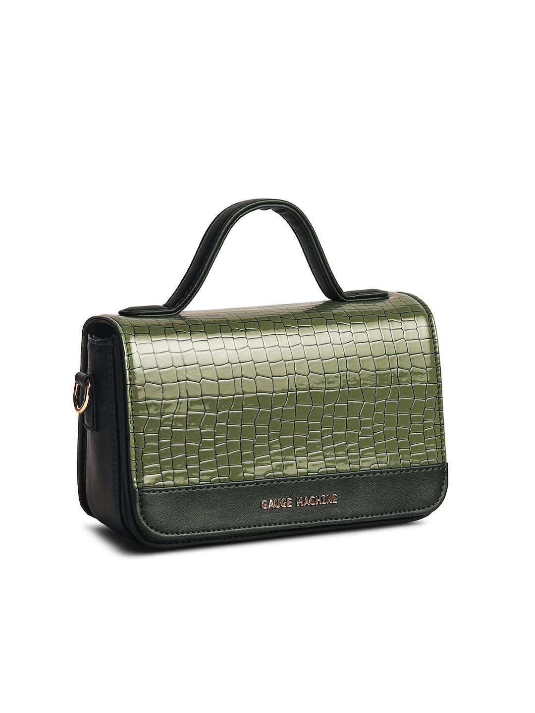 Gauge Machine Plush Green Sling Hand Bag