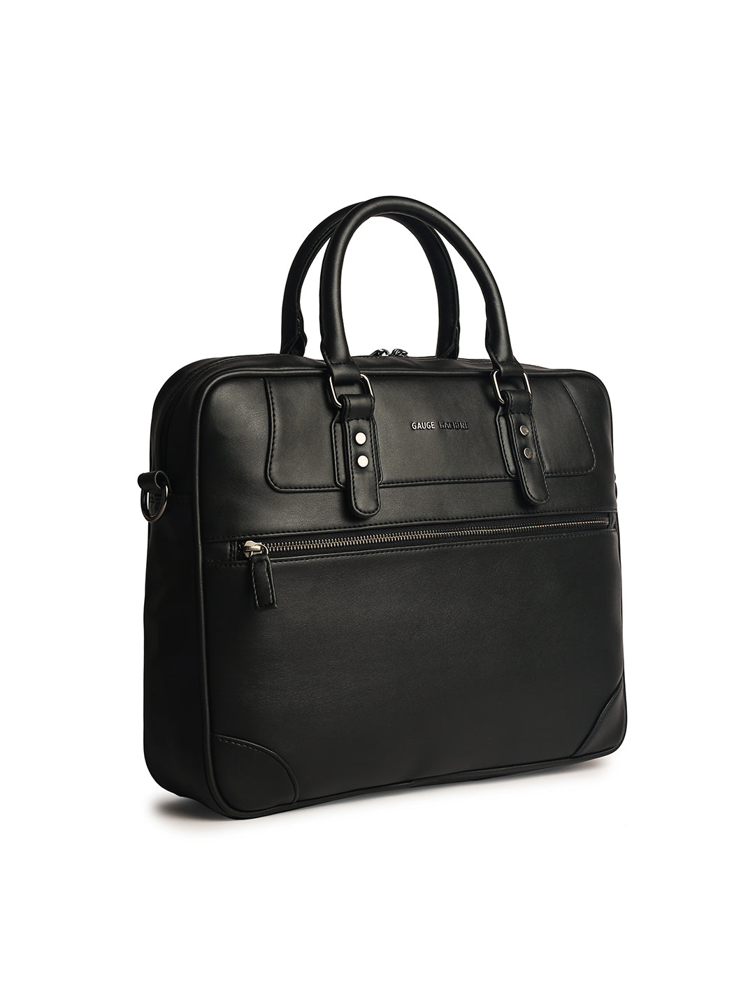 Gauge Machine 16" Black Messenger Laptop Bag with Detachable Strap