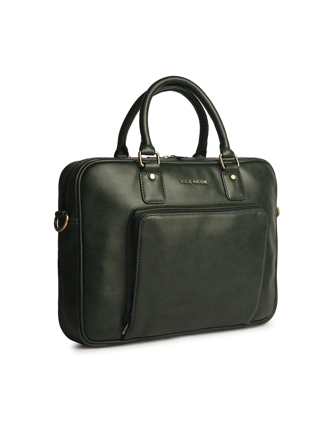 Gauge Machine 16" Olive Laptop Messenger Bag with Detachable Strap