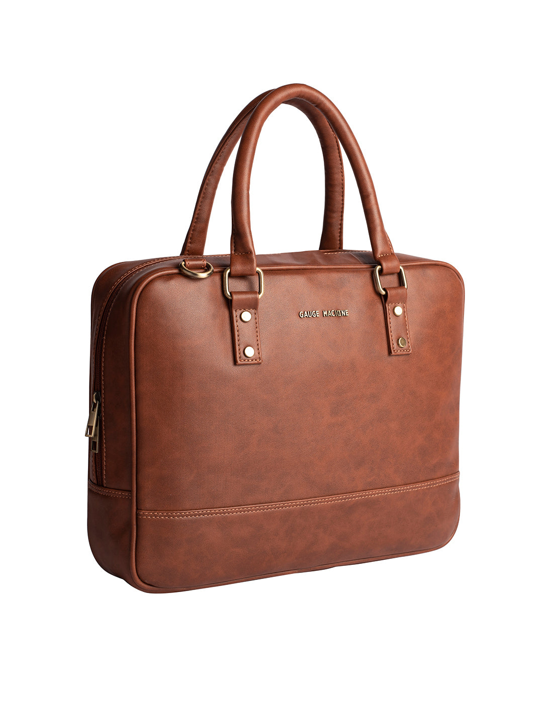 Gauge Machine 16" Tan Laptop Bag with Detachable Strap