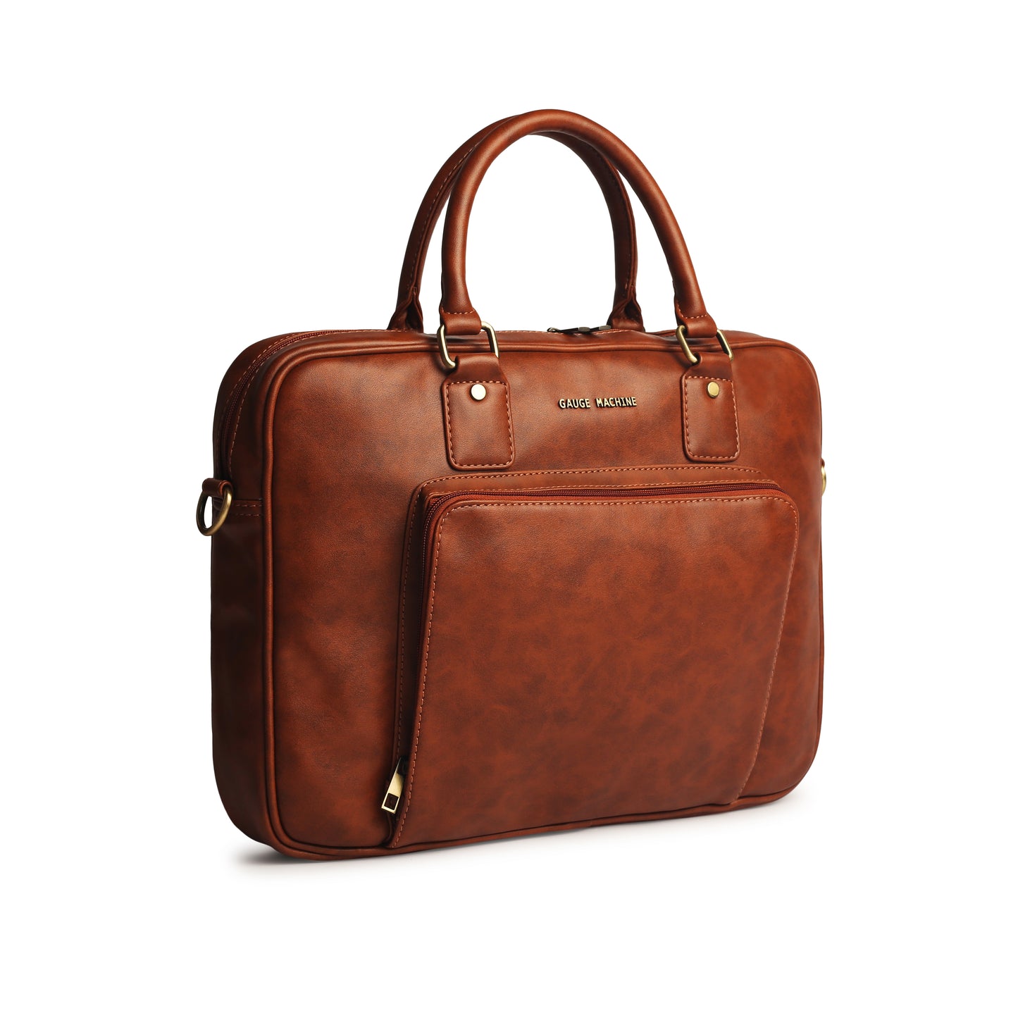 Gauge Machine 16" Dark Tan Laptop Messenger Bag with Detachable Strap