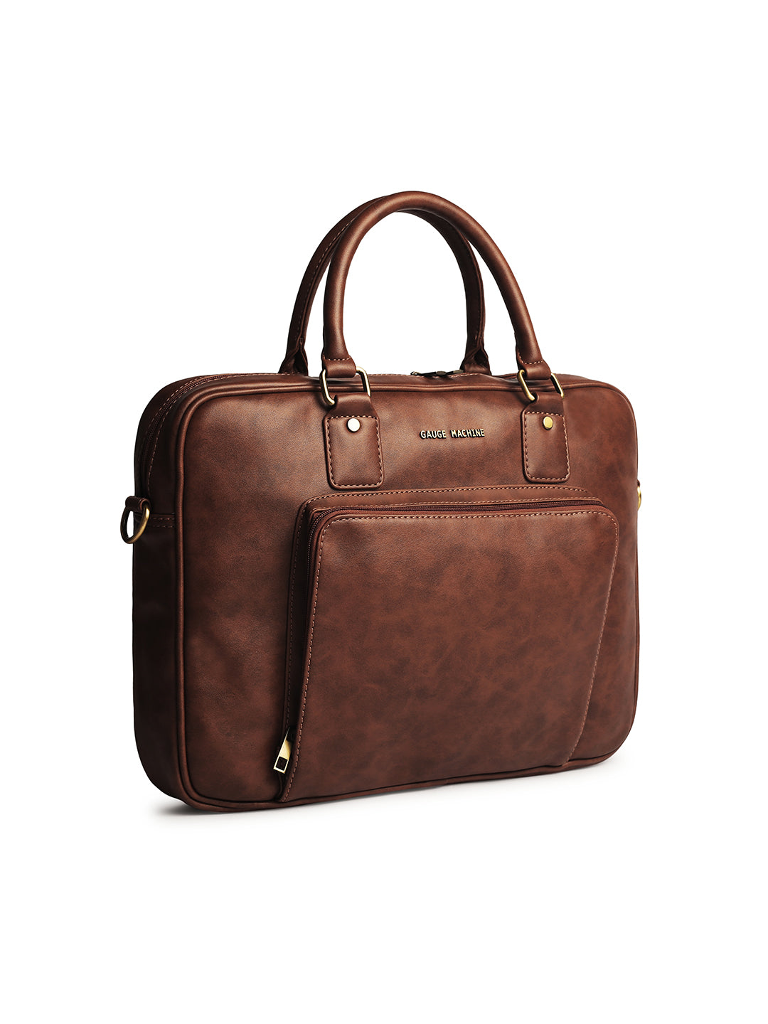 Gauge Machine 16" Brown Laptop Messenger Bag with Detachable Strap