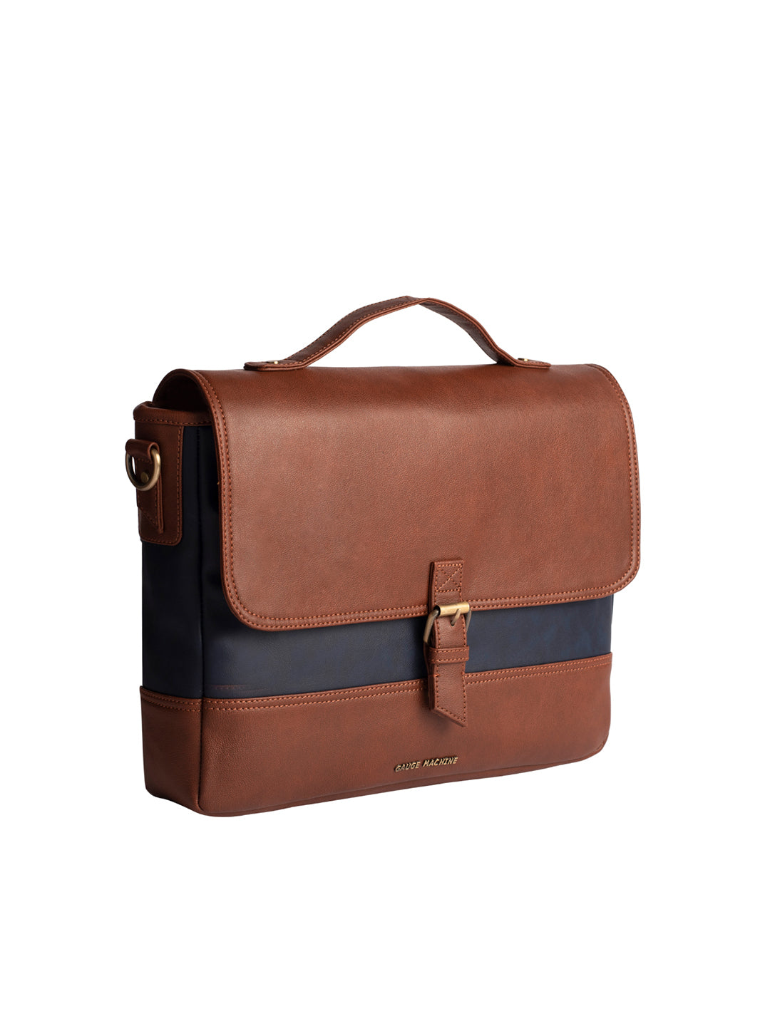 Gauge Machine 16" Tan Laptop messenger Bag with Detachable Strap