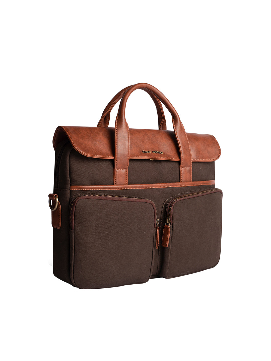 Gauge Machine 16" Brown Laptop Bag with Detachable Strap