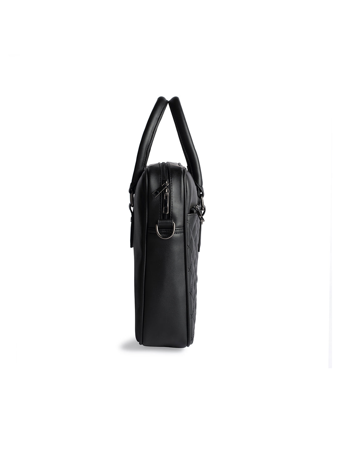 Gauge Machine 16" Black Quilted Laptop Bag with Detachable Strap