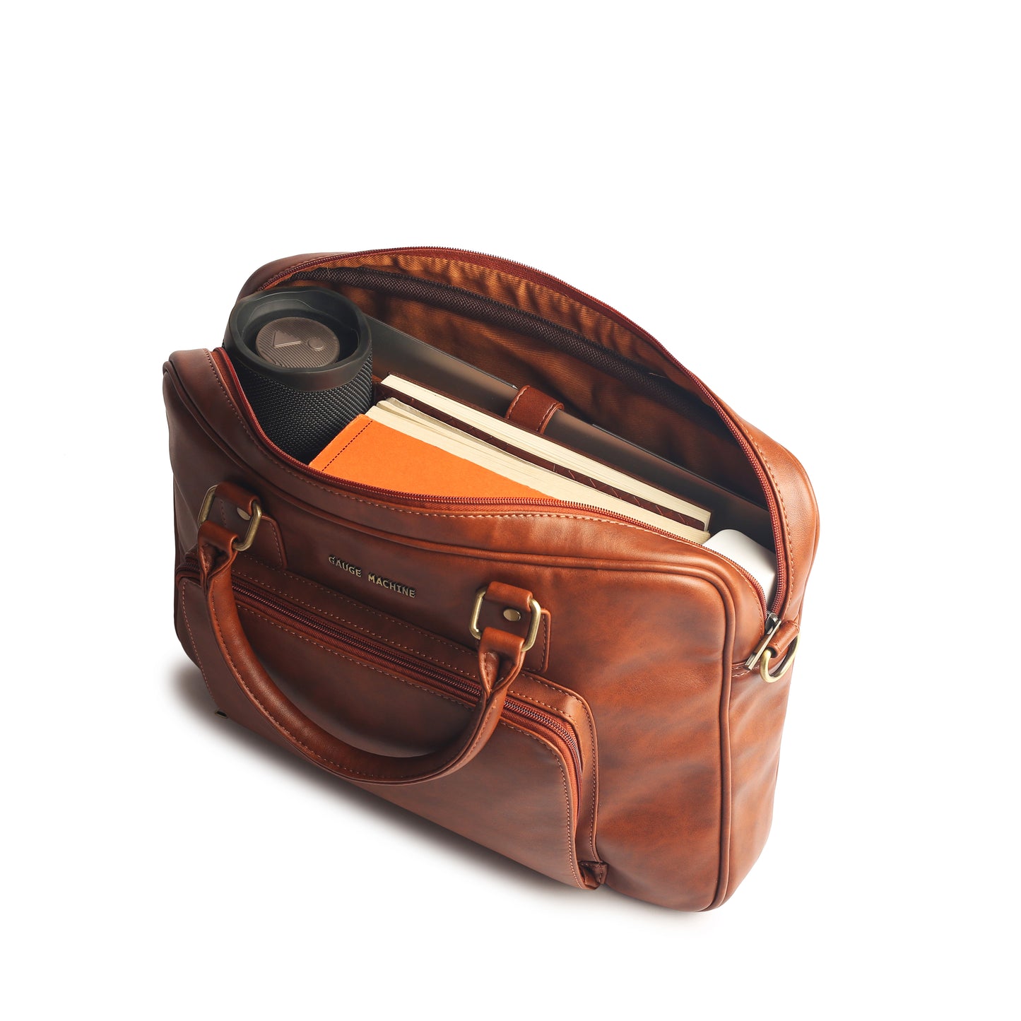 Gauge Machine 16" Dark Tan Laptop Messenger Bag with Detachable Strap