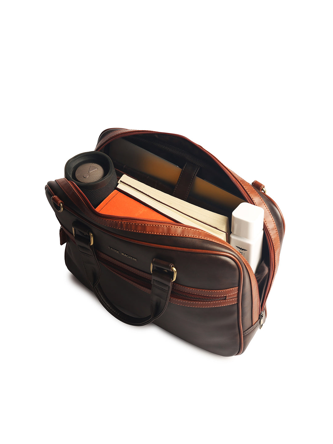 Gauge Machine 16" Brown Laptop messenger Bag with Detachable Strap