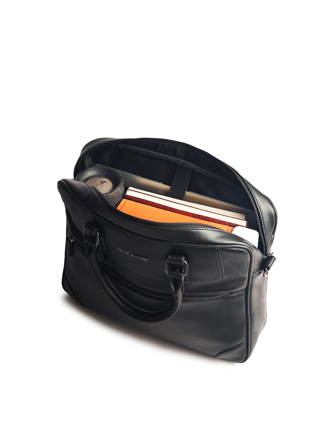 Gauge Machine 16" Black Messenger Laptop Bag with Detachable Strap