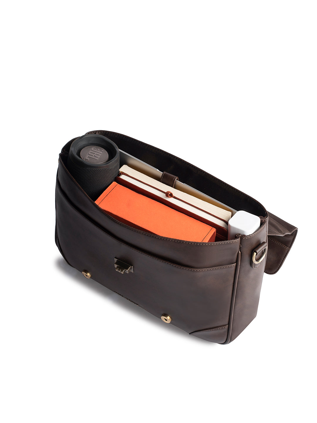 Gauge Machine 16" Brown Laptop messenger Bag with Detachable Strap