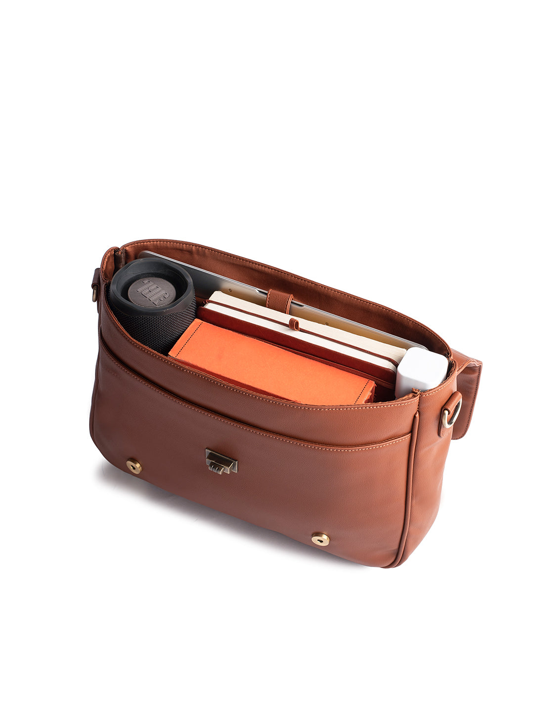Gauge Machine 16" Camel Laptop messenger Bag with Detachable Strap