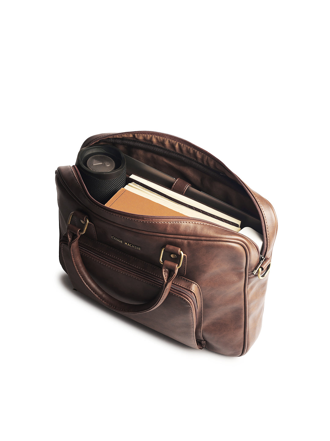 Gauge Machine 16" Brown Laptop Messenger Bag with Detachable Strap