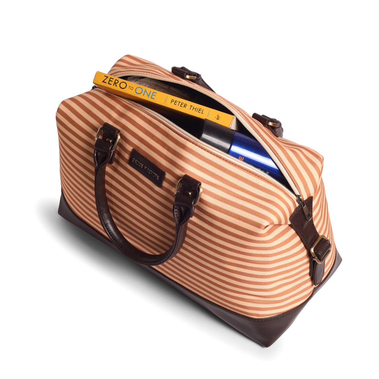Gauge Machine Yellow Stripped Beach Duffle Bag