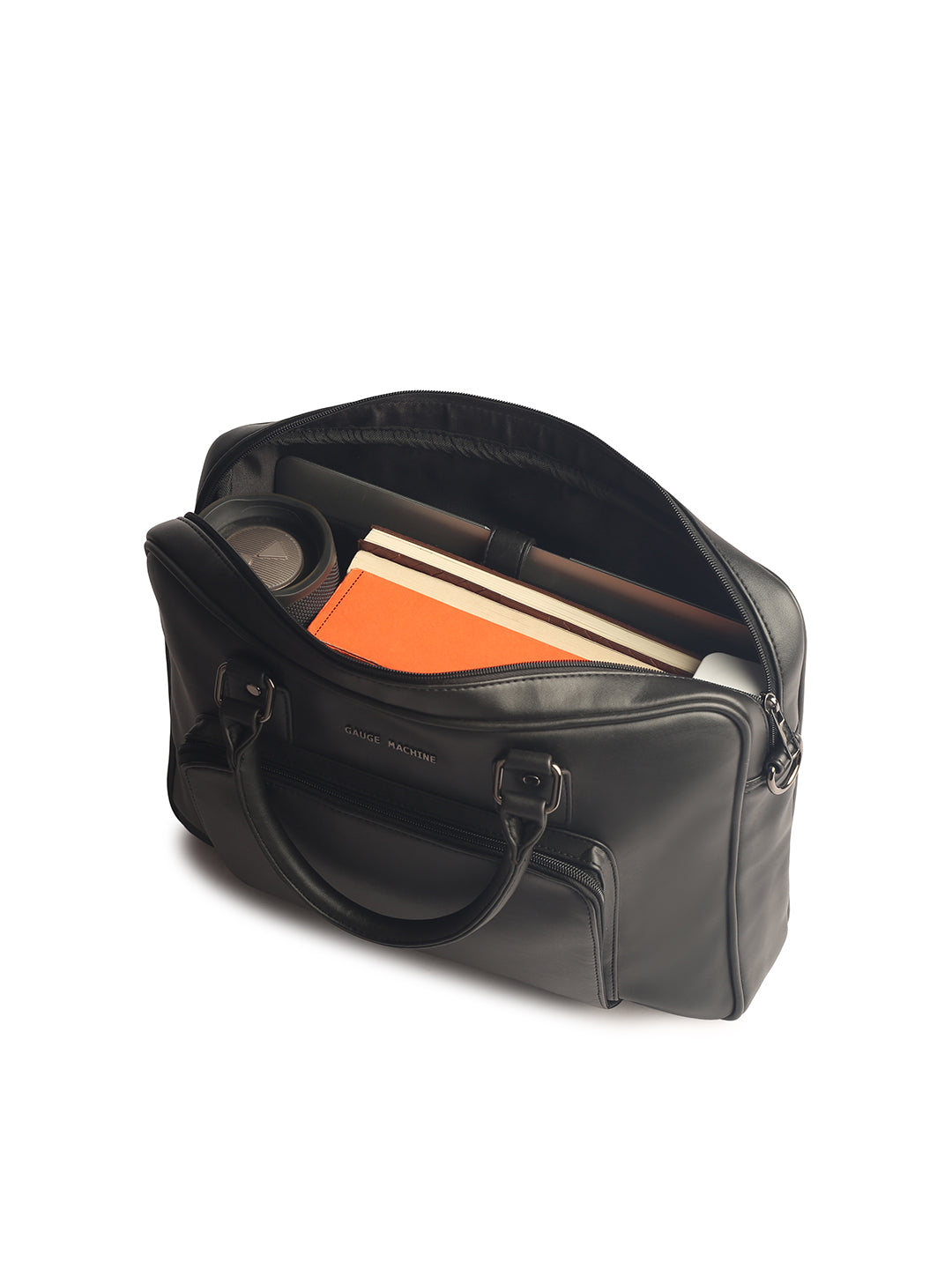 Gauge Machine 16" Black Laptop Messenger Bag with Detachable Strap