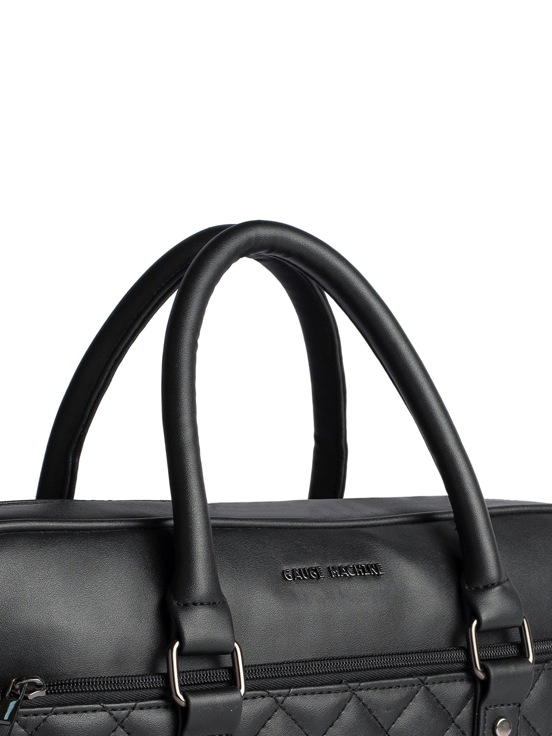 Gauge Machine 16" Black Quilted Laptop Bag with Detachable Strap