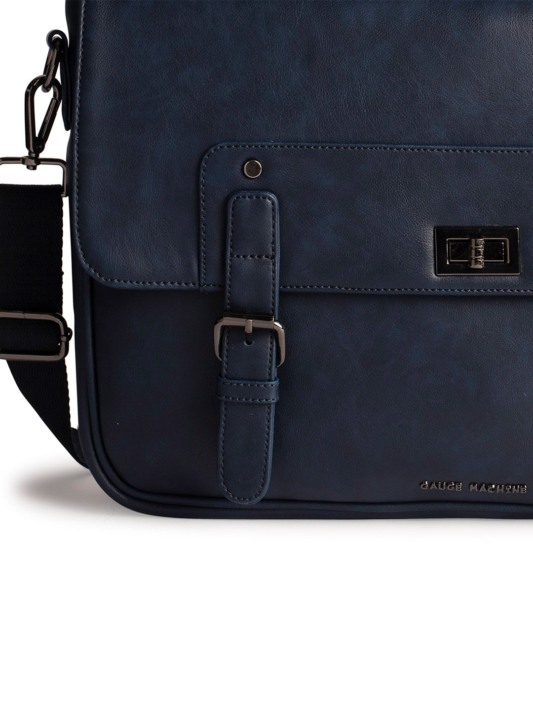 Gauge Machine 16" Navy Laptop messenger Bag with Detachable Strap