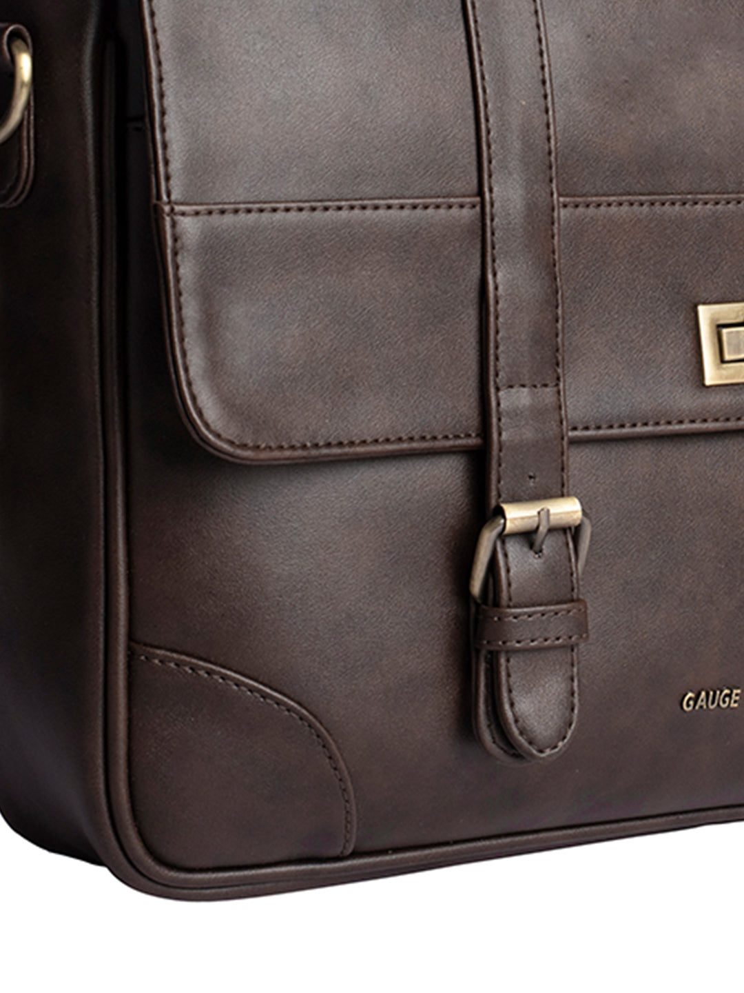 Gauge Machine 16" Brown Laptop messenger Bag with Detachable Strap
