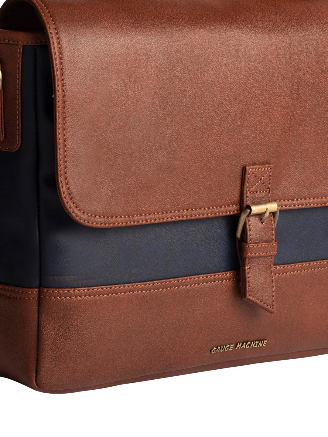 Gauge Machine 16" Tan Laptop messenger Bag with Detachable Strap