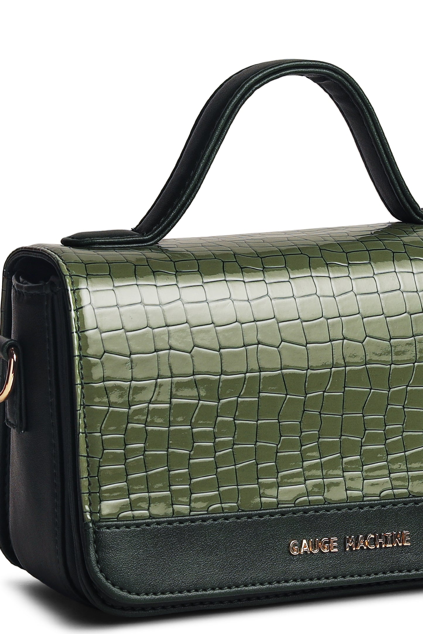 Gauge Machine Plush Green Sling Hand Bag