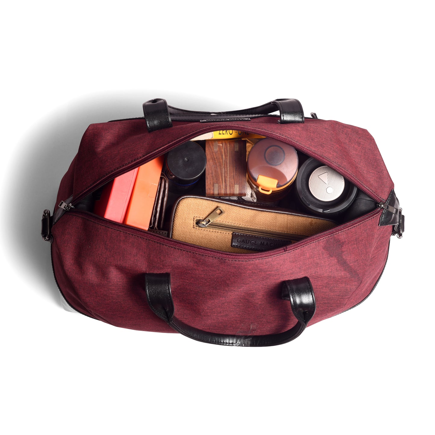 Gauge Machine Milange Burgundy Duffle Bag