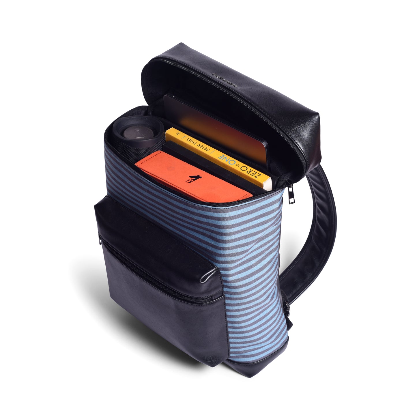 Gauge Machine Blue Striped Backpack with Laptop Compartment