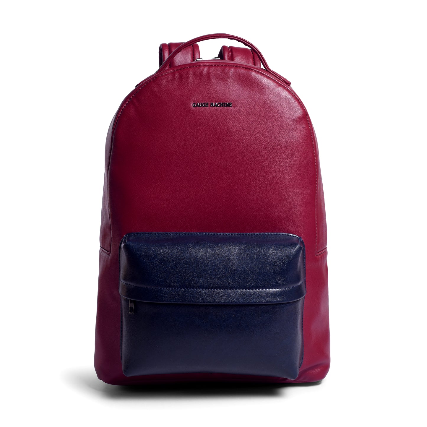 Gauge Machine Burgundy Backpack with Blue Kangaroo Pouch