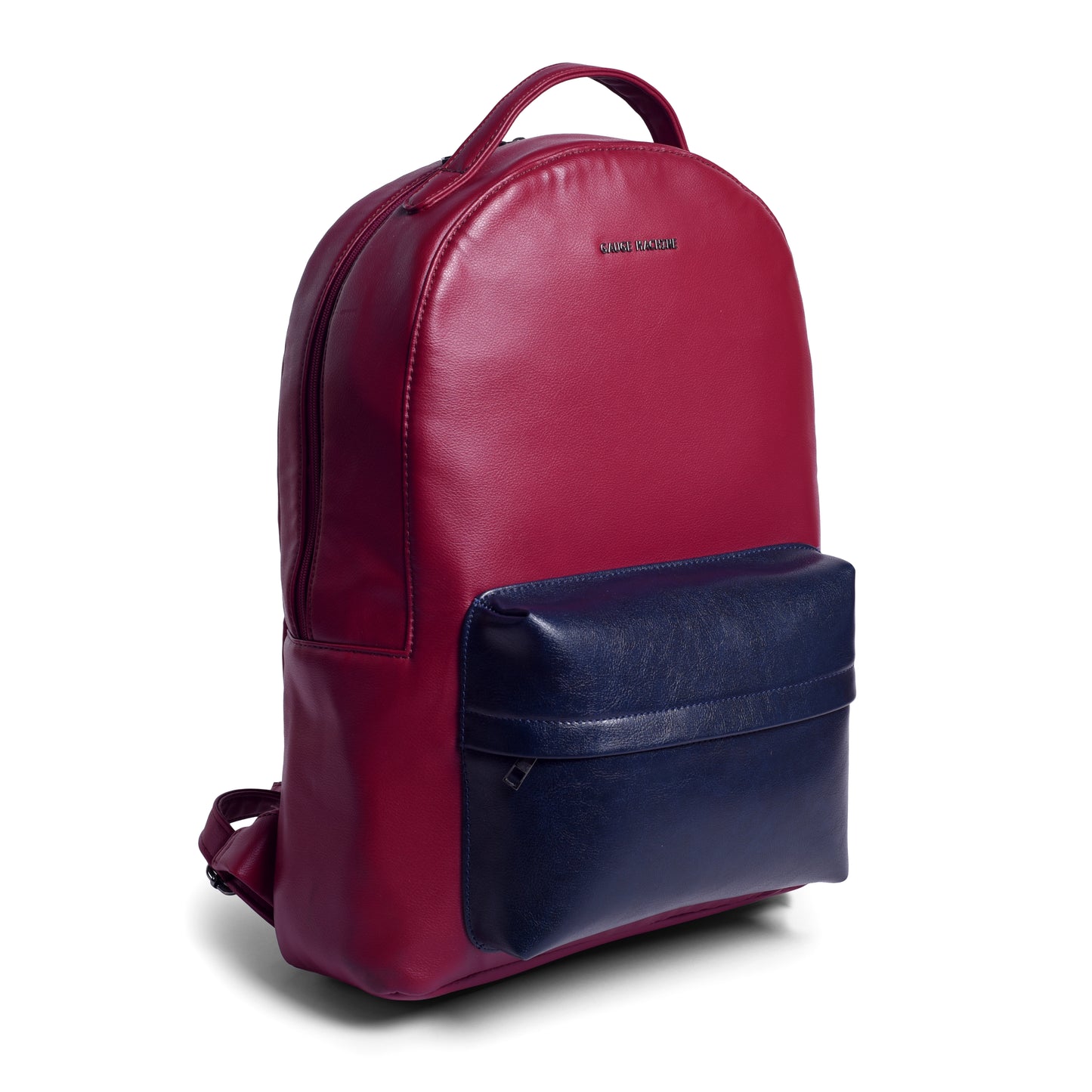 Gauge Machine Burgundy Backpack with Blue Kangaroo Pouch