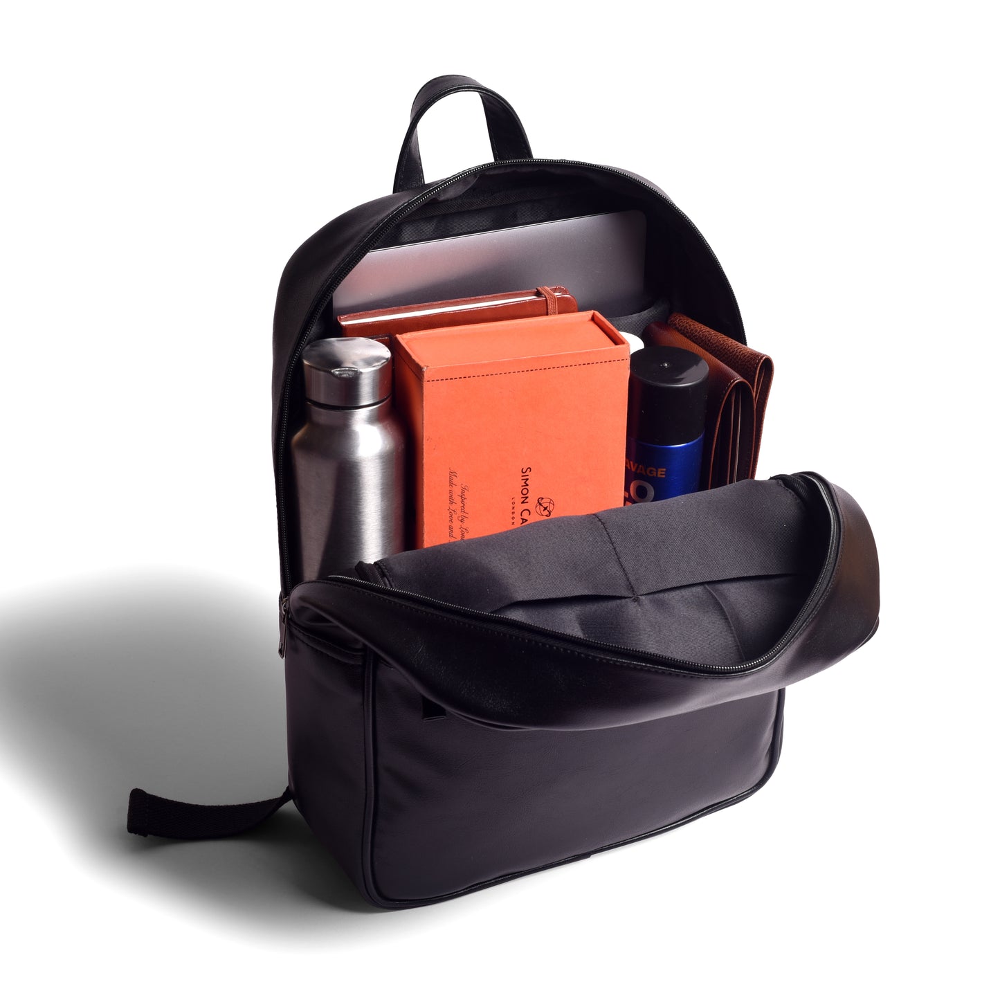 Gauge Machine Black Backpack with Front Pocket