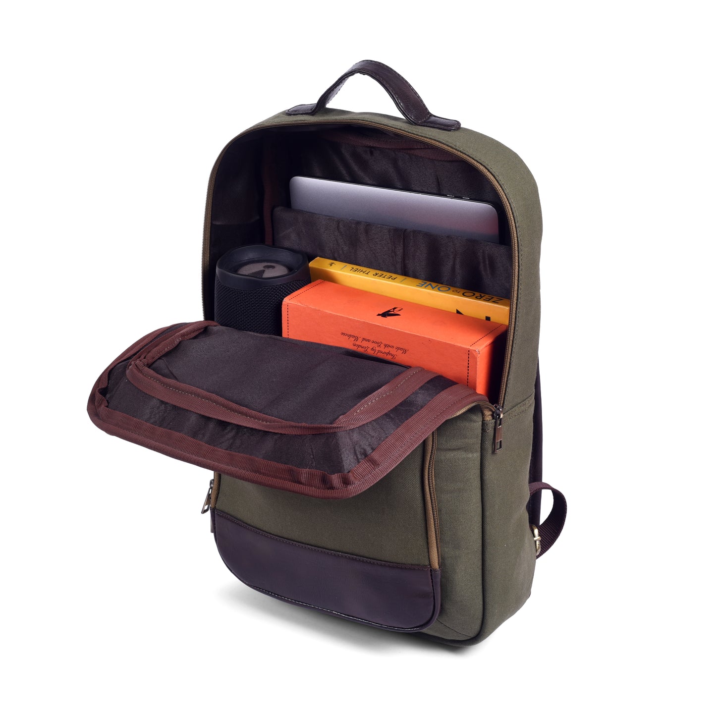 Gauge Machine Olive Backpack with Front Sleeve