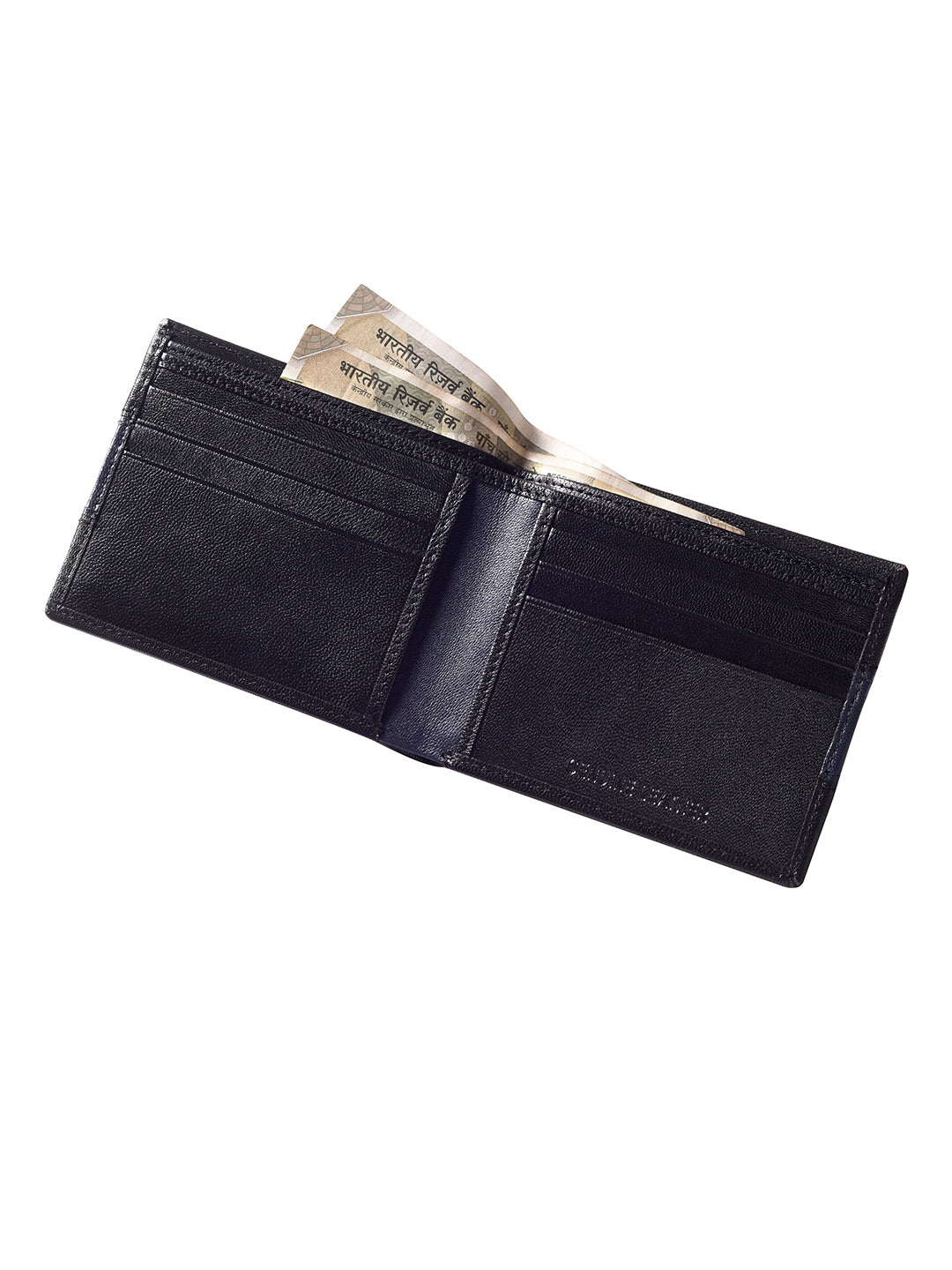 Black nad Navy Colour Block Bi-fold wallet