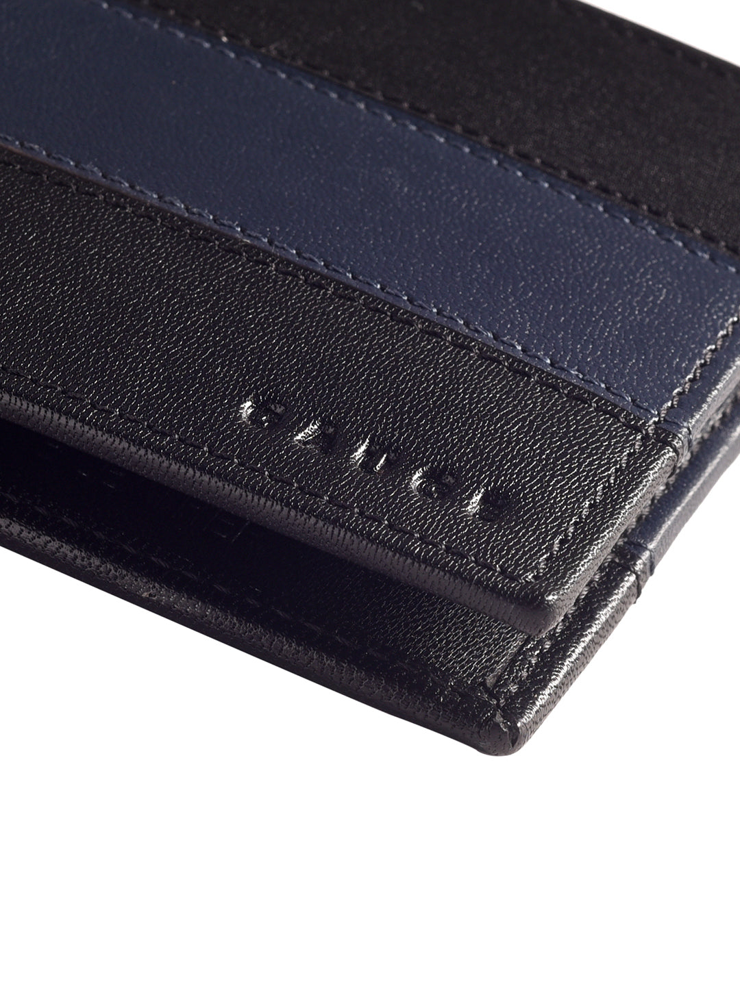 Black nad Navy Colour Block Bi-fold wallet