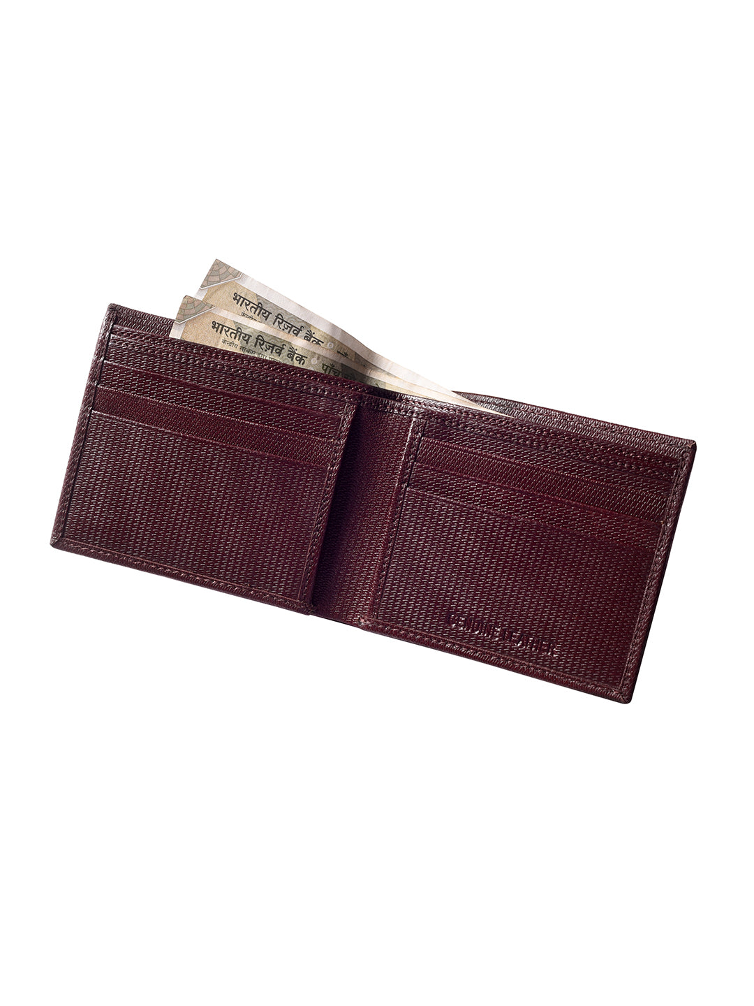 Brown Honeycomb Textured Bi-fold wallet