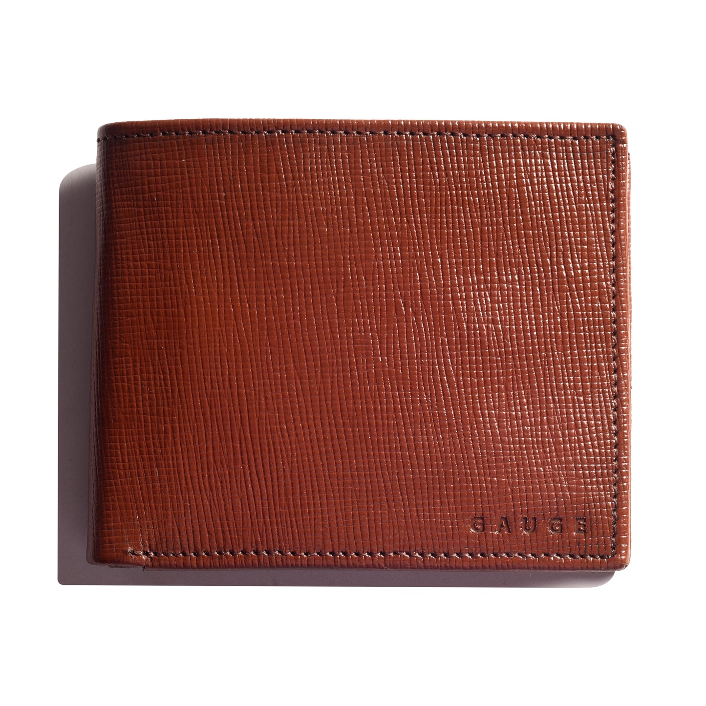 Tan Saffiano Textured Bi-fold wallet