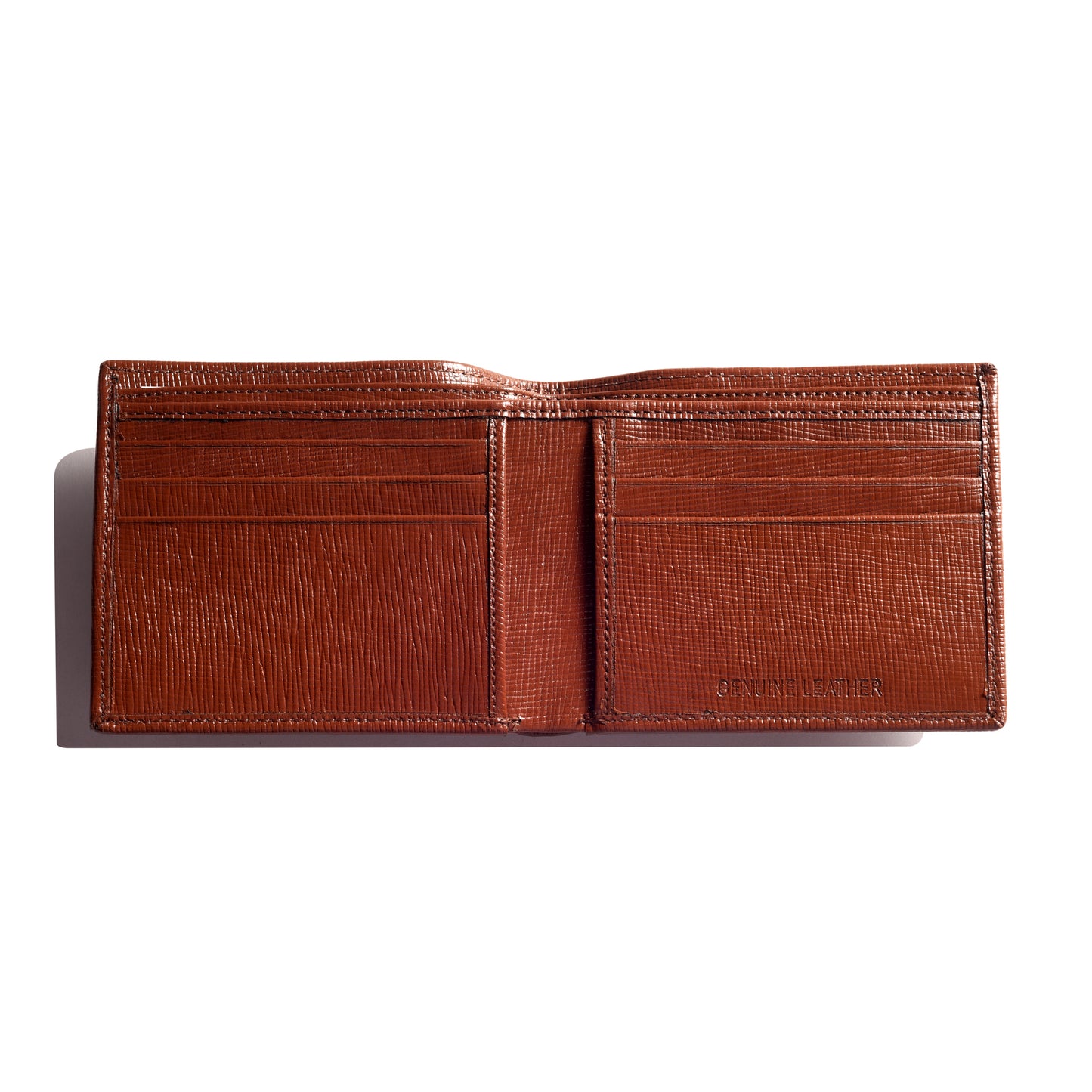 Tan Saffiano Textured Bi-fold wallet