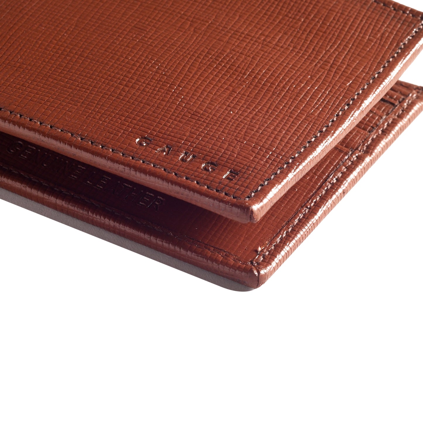 Tan Saffiano Textured Bi-fold wallet