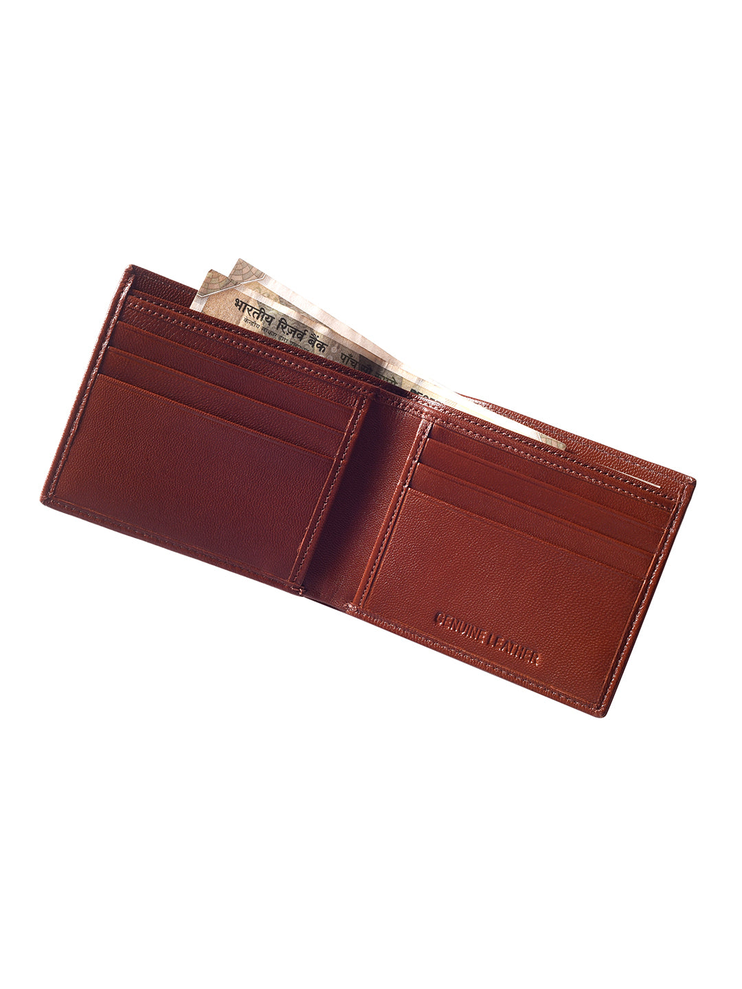 Brown Seam burnished Bi-fold wallet