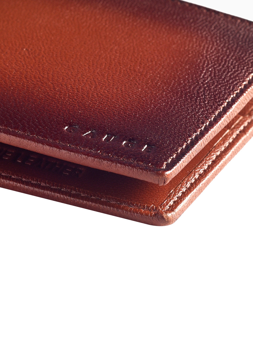 Brown Seam burnished Bi-fold wallet