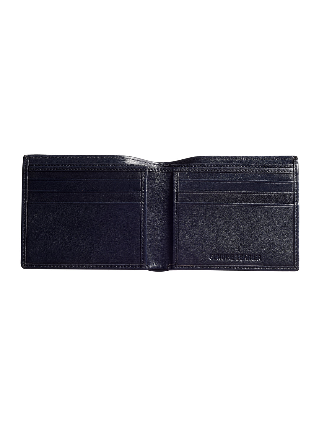 Navy Seam burnished Bi-fold wallet