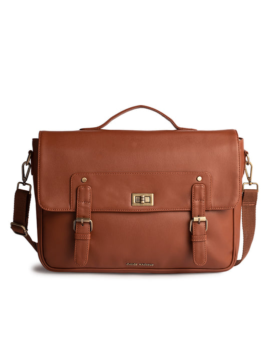 Gauge Machine 16" Camel Laptop messenger Bag with Detachable Strap