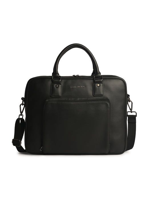 Gauge Machine 16" Black Laptop Messenger Bag with Detachable Strap