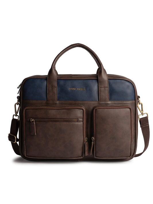 Gauge Machine 16" Brown Laptop Bag with Detachable Strap