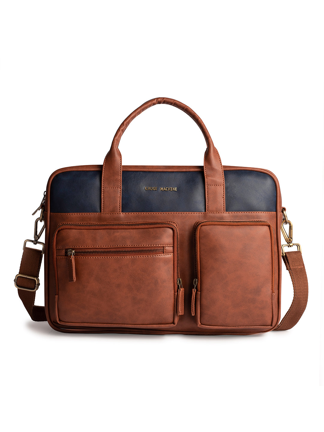 Gauge Machine 16" Tan Laptop Bag with Detachable Strap