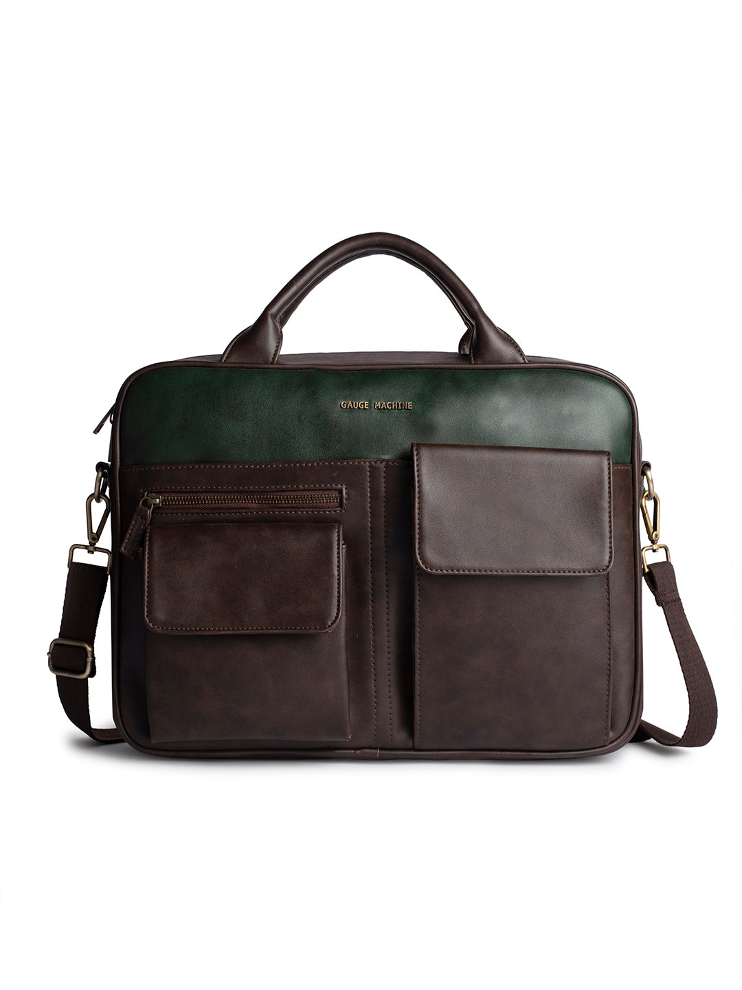 Gauge Machine 16" Brown Laptop Bag with Detachable Strap