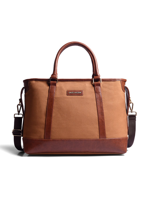 Gauge Machine Tan-Tote Duffle Bag