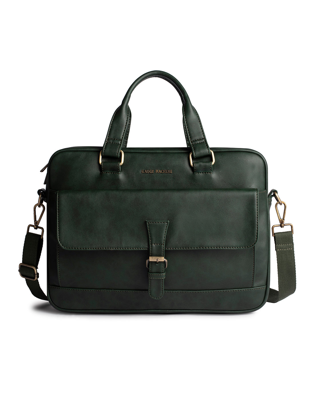 Gauge Machine 16" Olive Green Laptop Bag with Detachable Strap