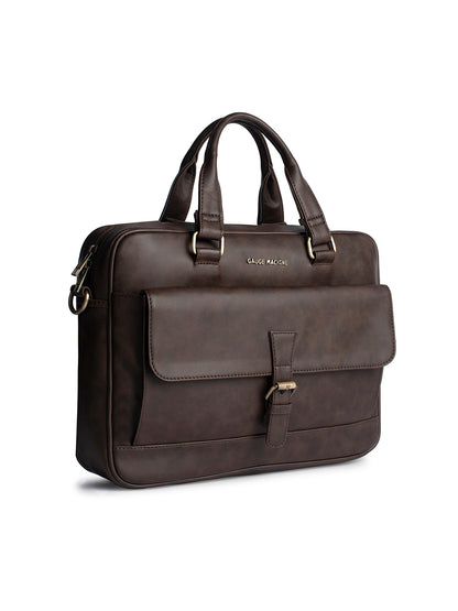Gauge Machine 16" Brown Laptop Bag with Detachable Strap