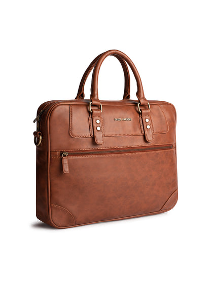 Gauge Machine 16" Tan Messenger Laptop Bag with Detachable Strap