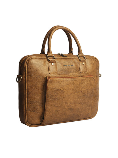 Gauge Machine 16" Tan Laptop Messenger Bag with Detachable Strap